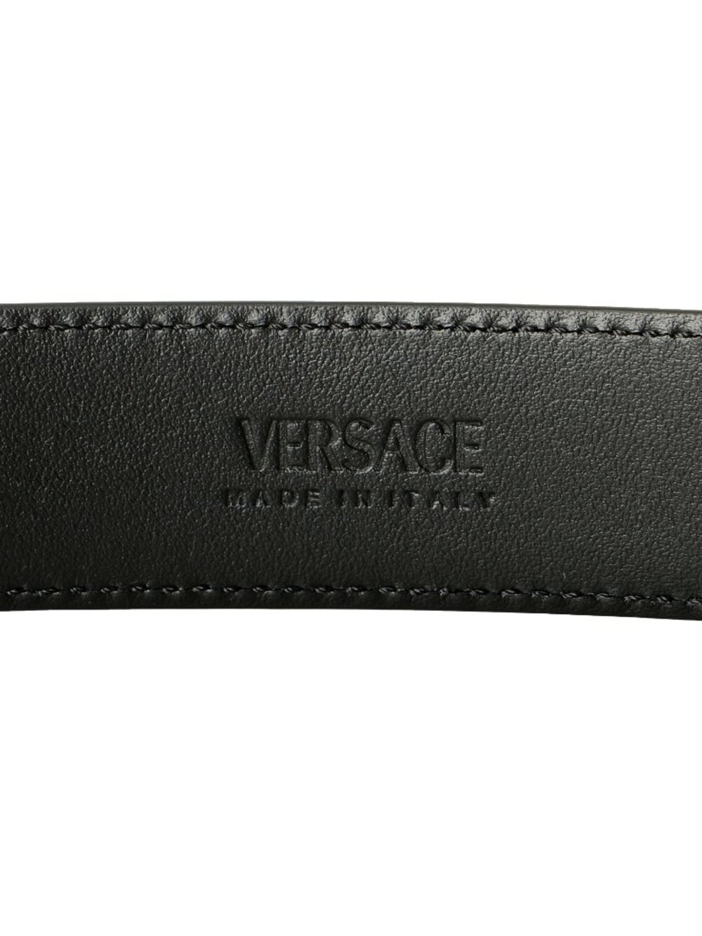 Versace Unisex Black 100% Leather Black Medusa Head Buckle Belt US 40 IT 100 - Picture 4 of 5